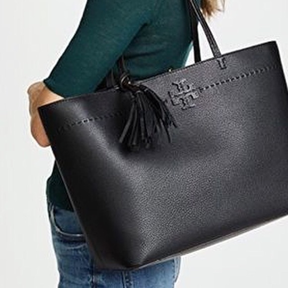mcgraw leather laptop tote tory burch